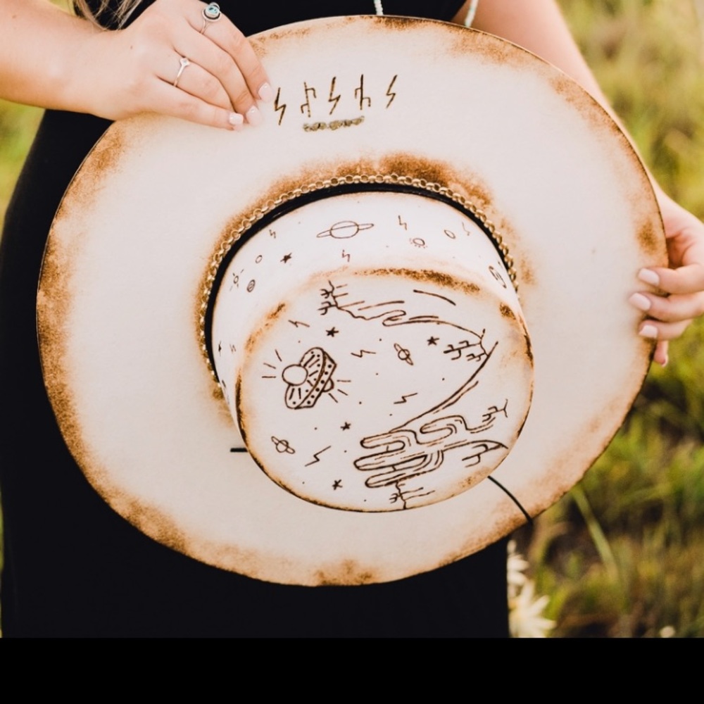 Custom burned hat